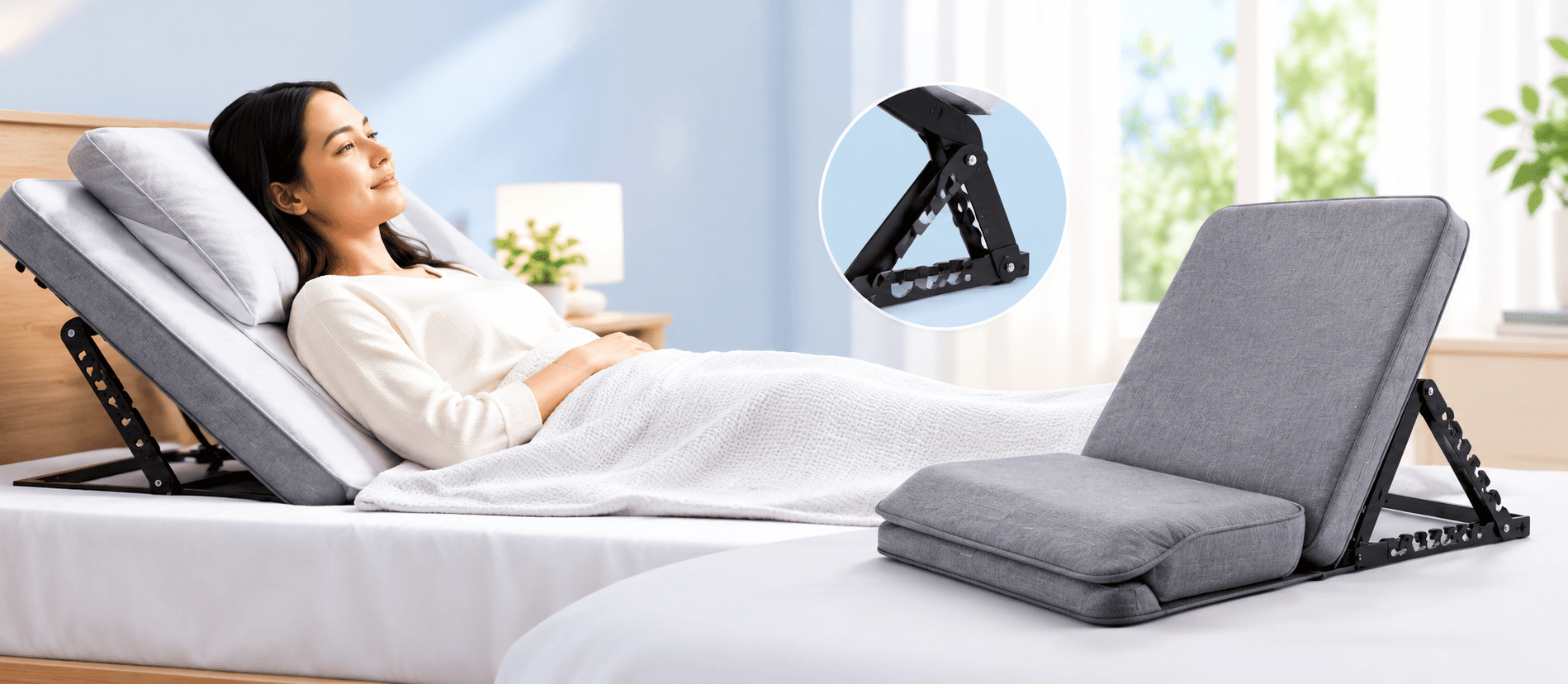 Adjustable Bed Backrest Support